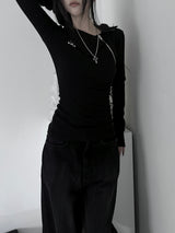 high neck zipper polar T (2color)