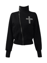 クロススタッドダイアゴナルウォーマージップアップ (fleece-lined / 2color)