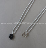 Flower pendant military string necklace
