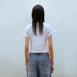 フラワークロップTシャツ(ブルー)