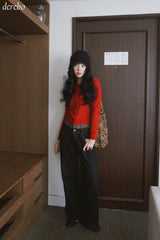 Leopard Layered Dark Denim Pants