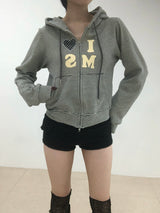 Heart Dot Stripe Hoodie Zip-up
