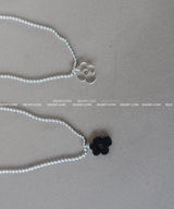 Flower pendant military string necklace