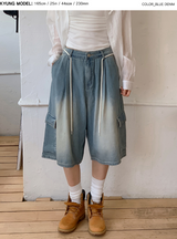 Cargo Bermuda Denim Pants + Strap Set