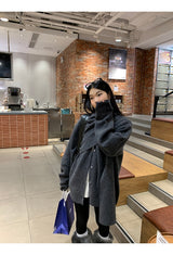 Cape Muffler Loose Fit Knit Cardigan