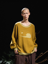 RELABEL 24AW Chrysalis Silence Logo Transformation Tai Chi Silhouette Wool Sweater