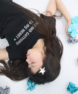 502 グリッターレタリングTシャツ - ブラック