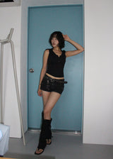 LOW STUD CARGO MINI SHORTS