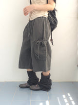 washing ribbon pocket cargo pants