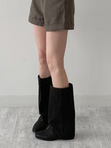 Peanut Fold Layered Long Boots