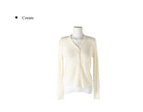 Brun Two-Button See-through Ribbed Knit Cardigan
