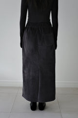 Corduroy maxi skirt, Charcoal