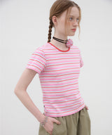 Multi Striped T-shirt - Pink