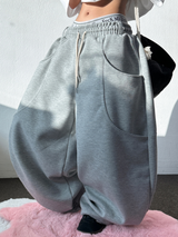 HIGH QUALITY ✨ダブルポケットスウェットオーバーバルーンワイドロングパンツ - 6 COLORS
