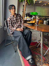 UNTITLED CHECK SHIRTS BROWN