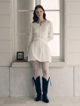 RIBBON BALLOON SKIRT WHITE
