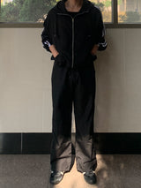 Bleu Overfit Track Hood Windbreaker