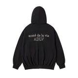 25FW BORDER LINE BASIC LOGO HOODIE ZIP UP BLACK
