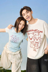 プレイフルドッググラフィックTシャツ - フィーメイル