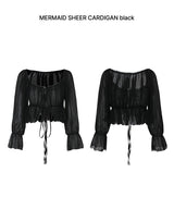 MERMAID SHEER CARDIGAN black