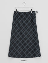 Tigent Peach Fuzz Check Long Skirt