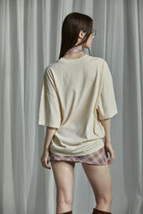 CHECK JERSEY SKIRT