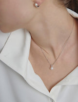 25FW★ エッセンスシルバー(W)モイサナイトフレッシュウォーターパールネックレス8mm