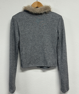 FUR PETIT SLIM HALF CROPPED ZIP-UP 🖤🩶🤍3COLOR