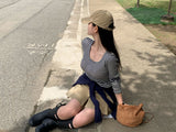 [BELLIDE MADE] punching striped long-sleeved T-shirt