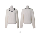 Cozy Cashmere Cable U-neck Knit (6color)