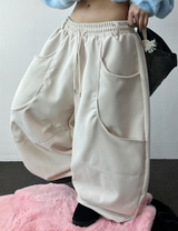 ドイングツーポケットフリースバルーンワイドパンツ🖤🤎 4カラー