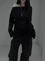 tattoo shirring long sleeve T (2color)