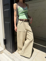 Wide pocket cotton pants(2color)