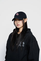 24FW サイドシンボルポイントピグメントウォッシングボールキャップ ブラック
