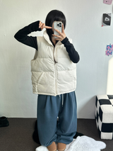 B-CASIC FIT PADDINF VEST💚🩶🖤🤍🤎6COLOR