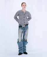 OVERLAP TUCK DENIM PANTS