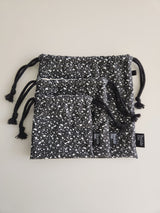 terazzo flat string pouch bag - black L