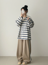 Cog color Dangara collar long sleeve tee 