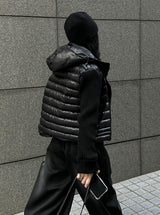 ブラックテックニットパディングジャケット