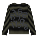 チケッティングストライプボーダーTシャツ(OLIVE)