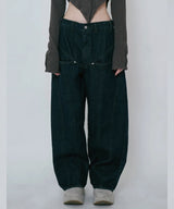 COLOR BLEACH WIDE DENIM PANTS