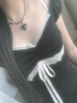 Hacken Ribbon Lace Top (black)