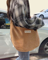【MADE】Corduroy Big Cross Bag - Camel