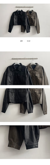 Muldoon cropped collar leather jacket