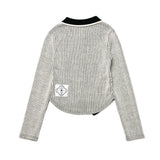 [LINE] Stripe Cutting Line Wool Cardigan