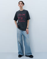 リボンキャッツTシャツ　チャコール