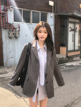 #Daily Overfit Stripe Shirt + Tie Set (2color)