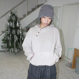 アシンメトリーピーチフリースフーディー