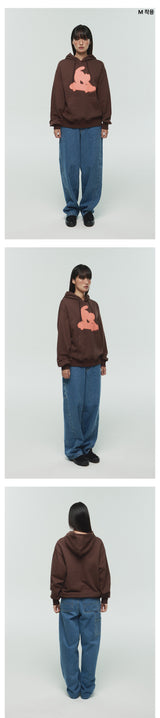 SKATEBOARDING CAT HOODIE - BROWN