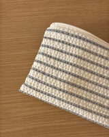 Plain stripe flat pouch - ecru , M size